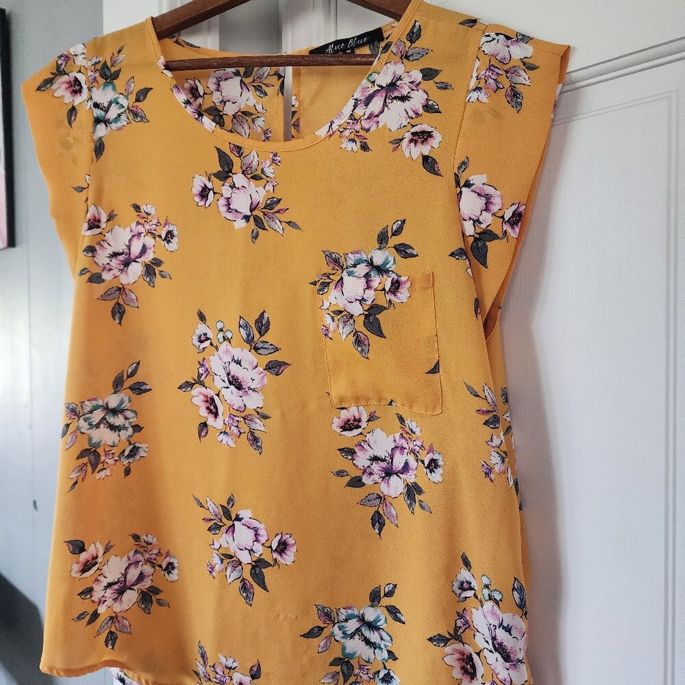 Alice Blue Bushnell One Pocket Blouse